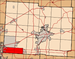 Licking County, Ohio highlighting Etna Township